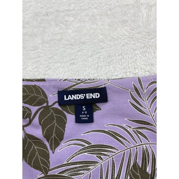 Lands' End Womens Dress Small 6-8 Sleeveless Wrap Top Purple Floral Spring Easte - Picture 4 of 7